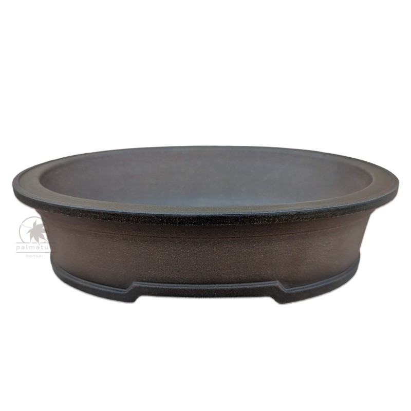 Unglazed oval bonsai pot 25cm