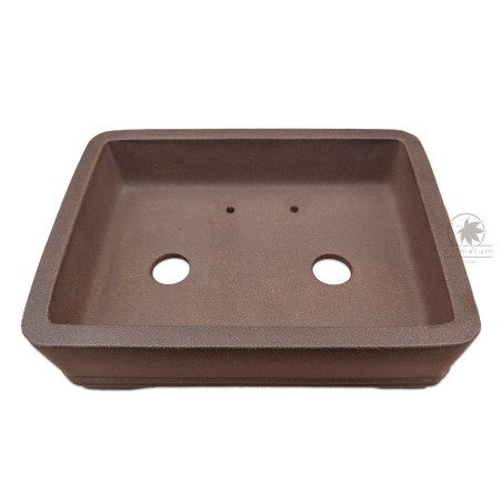 Unglazed rectangular bonsai pot 25cm