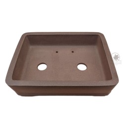 Unglazed rectangular bonsai pot 25cm