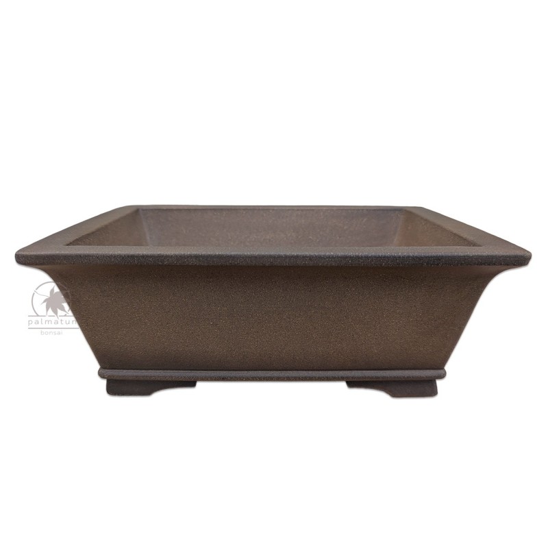 Unglazed rectangular bonsai pot 25cm