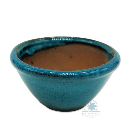Round glazed bonsai pot 10cm