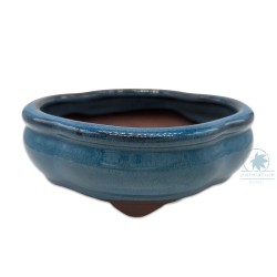 Floriated shape glazed bonsai pot 14cm