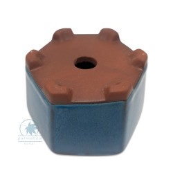 Hexagonal glazed bonsai pot 8cm