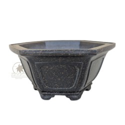 Unglazed hexagonal bonsai pot 12cm