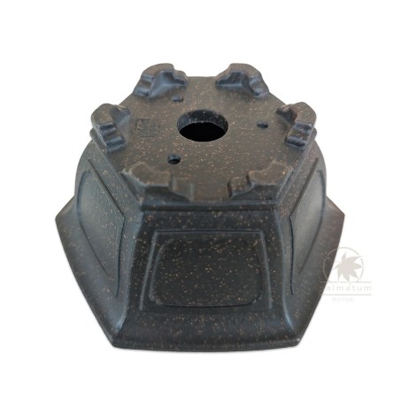 Unglazed hexagonal bonsai pot 12cm