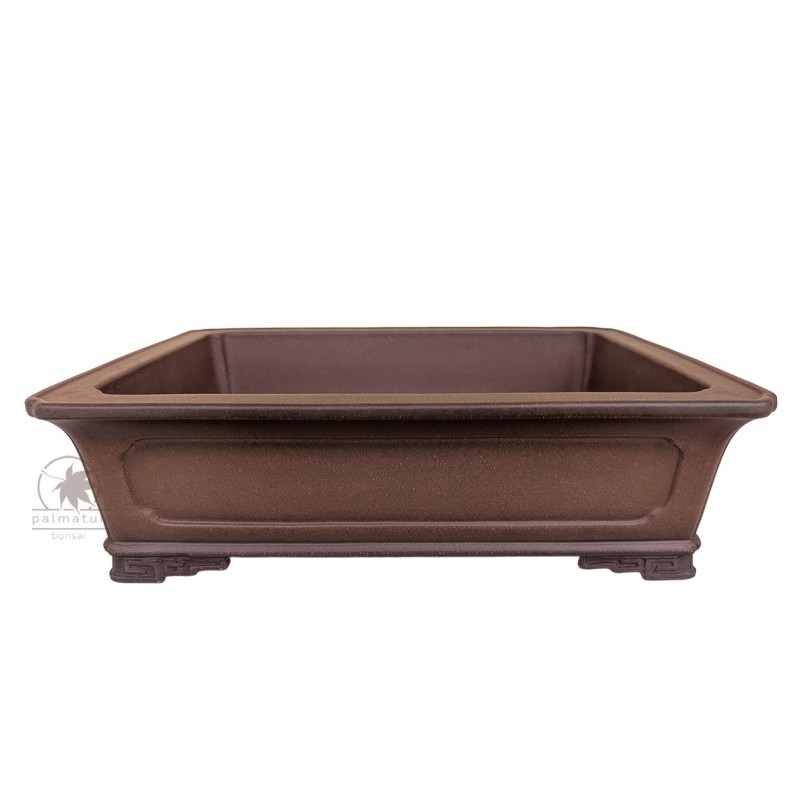 Unglazed rectangular bonsai pot 32cm