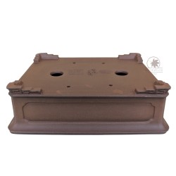 Unglazed rectangular bonsai pot 32cm