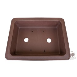 Unglazed rectangular bonsai pot 32cm