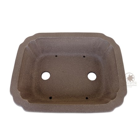 Unglazed rectangular bonsai pot 21cm