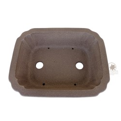 Unglazed rectangular bonsai pot 21cm