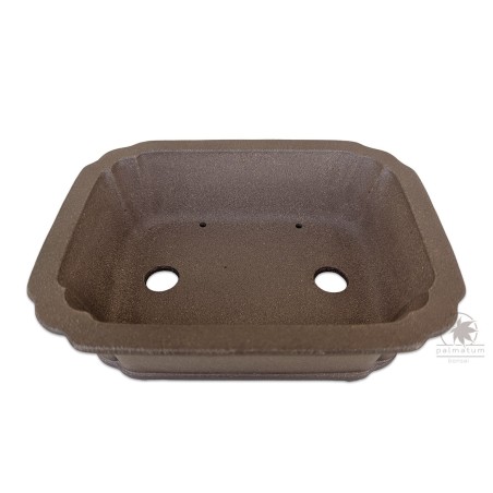Unglazed rectangular bonsai pot 21cm