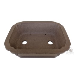 Unglazed rectangular bonsai pot 21cm